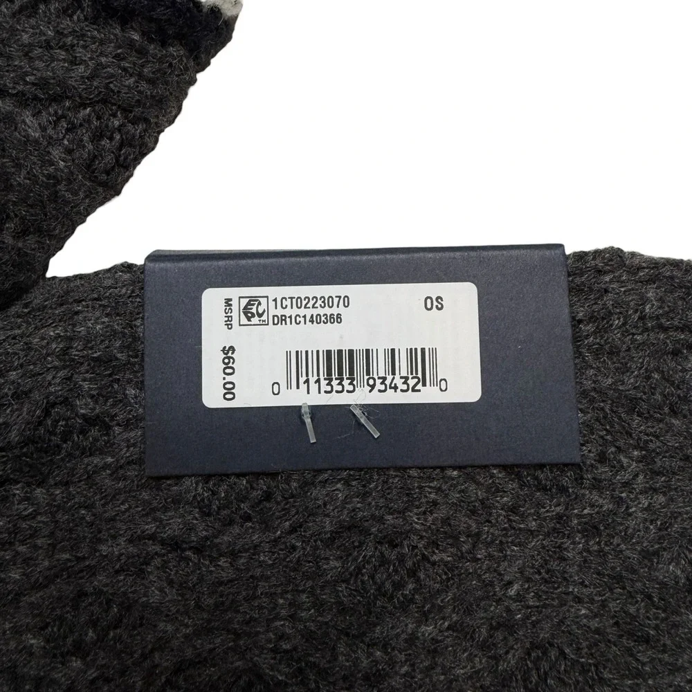 Tommy Hilfiger Cable Knit Ski Patrol Scarf Mens‎ Gray Red White Striped NWT OS